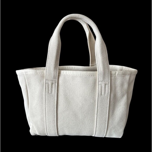 Tory Burch Brand New Authentic Mercer Canvas Mini Tote Bag Neutral Cream NWT - Picture 9 of 10